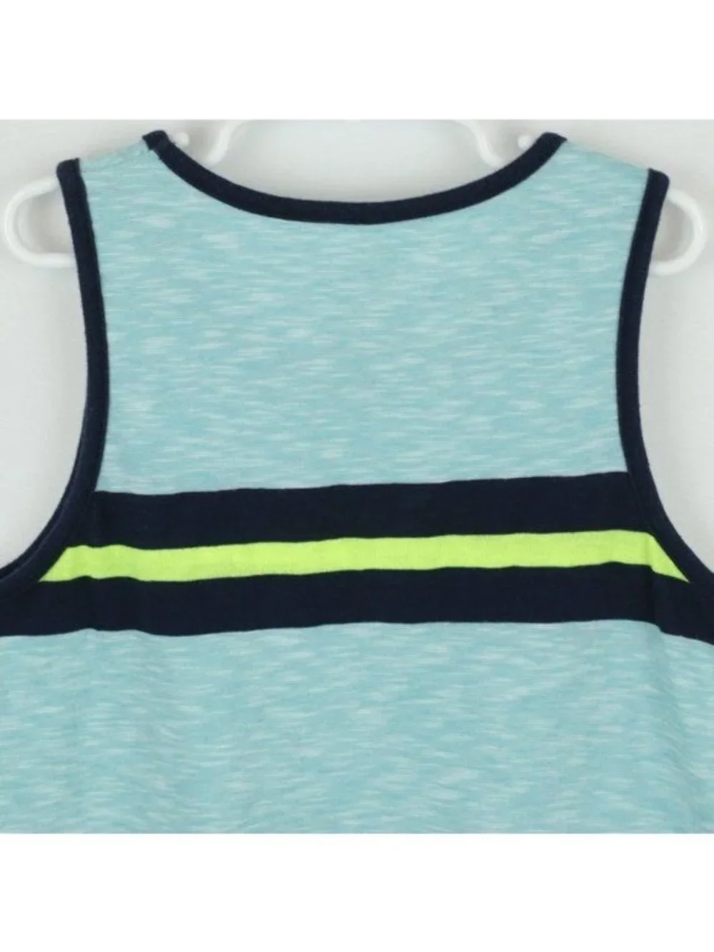 Sonoma Boys Size 7X Blue Green Striped Scoop Neck Tank Top